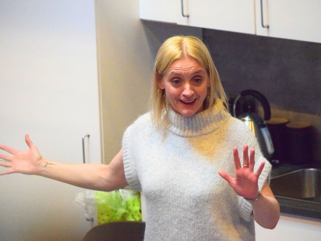 Anne Marie Duff talking during a masterclass at the Park Theatre, Finsbury Park