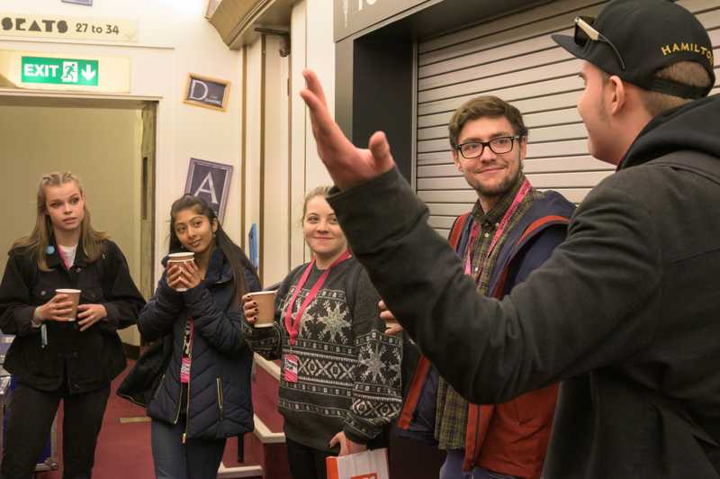 Students at the Cambridge Theatre